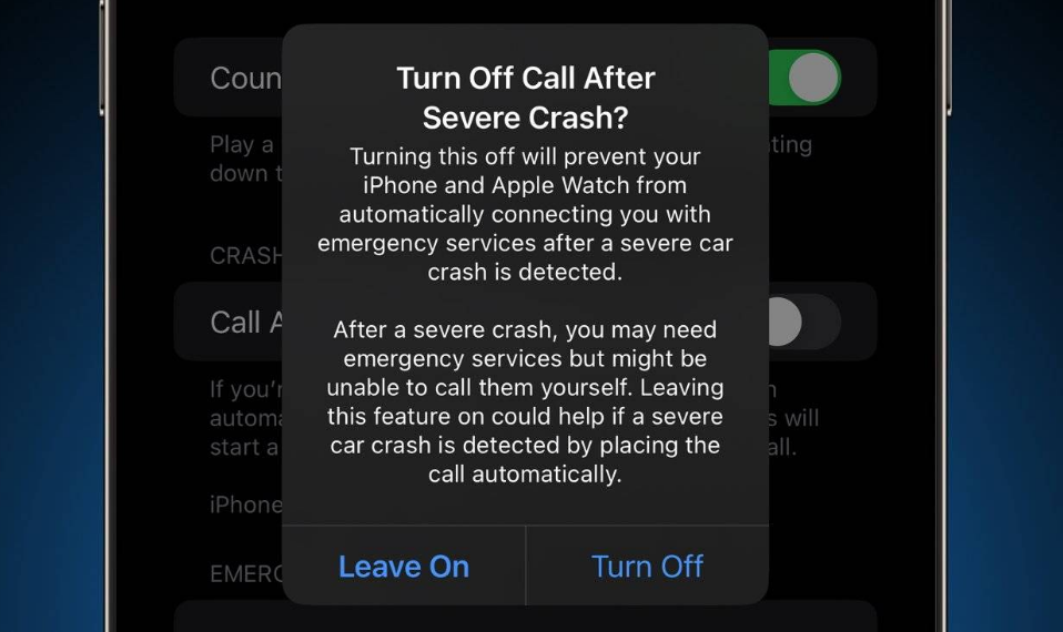 仁布苹果14维修分享 iPhone 14 和 Apple Watch 上关闭崩溃检测 